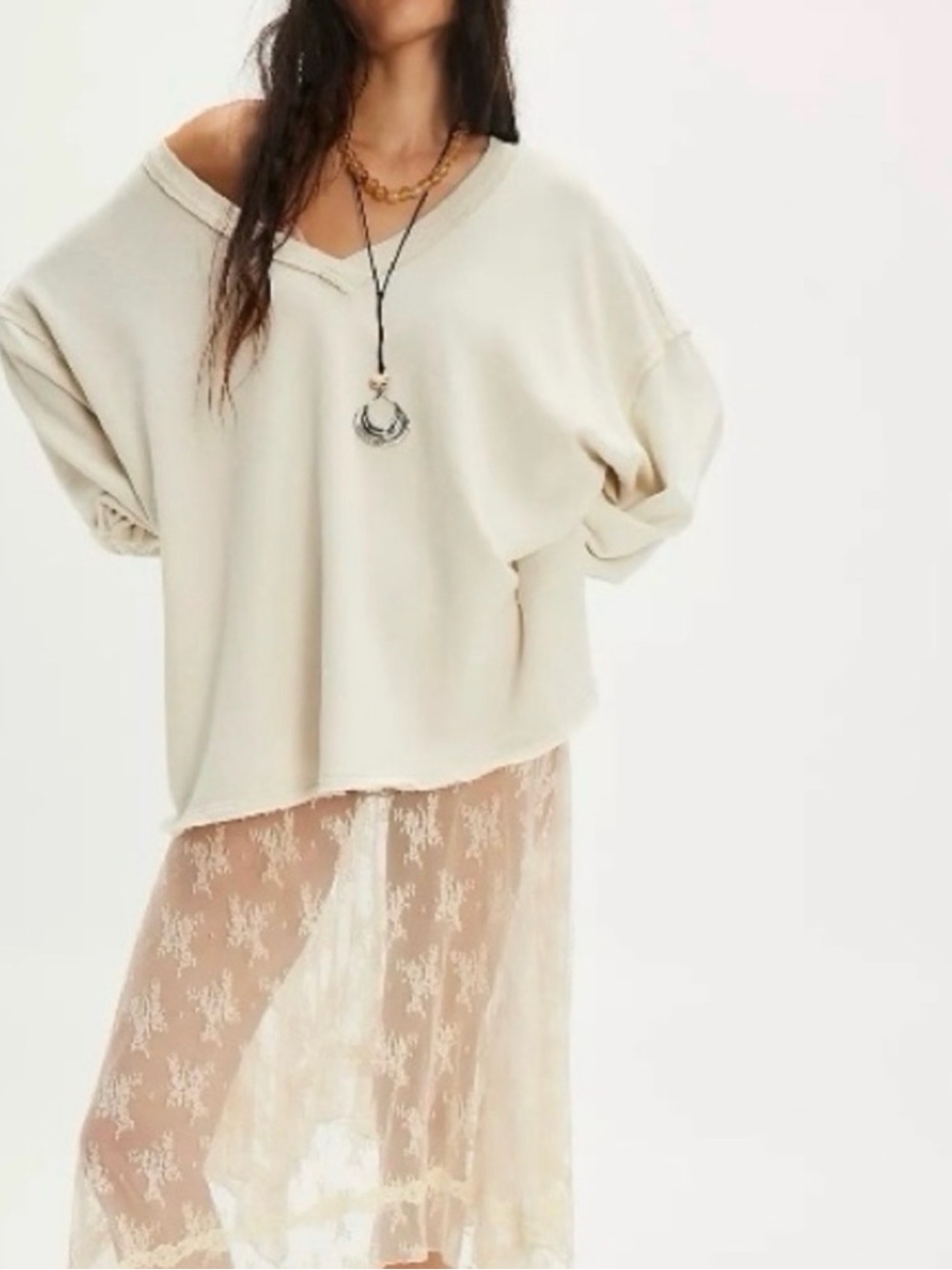 We The Free Venice Cream Sweatshirt
